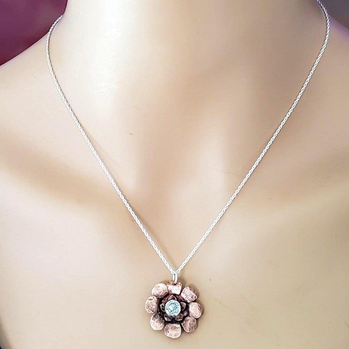 Alexa Martha Designs Necklace Copper Crystal Flower Blossom Spinner Necklace