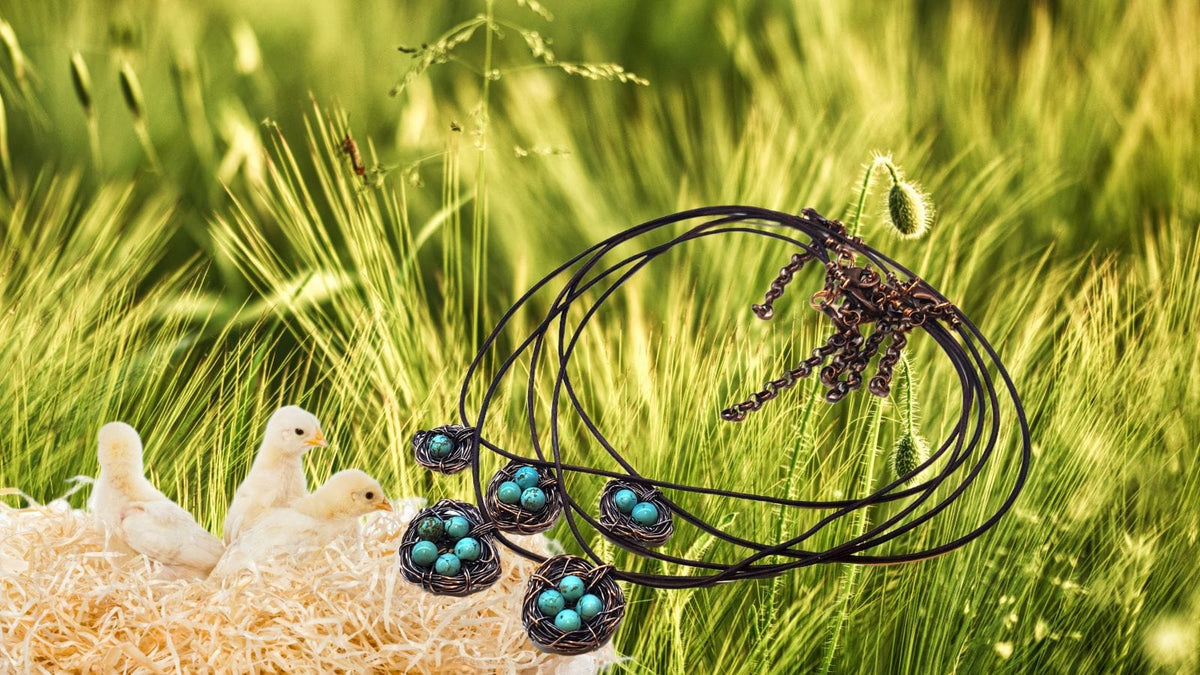 Alexa Martha Designs Necklace Copper Robin Nest Necklace with Up To 5 Beads