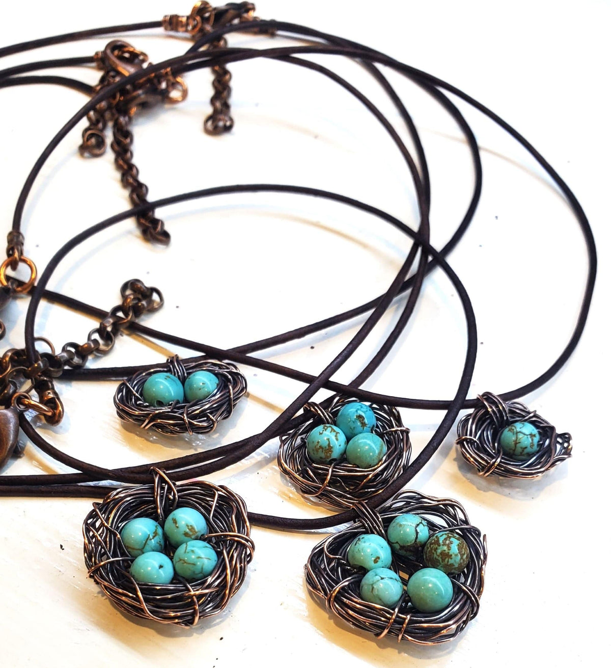 Alexa Martha Designs Necklace Copper Robin Nest Necklace with Up To 5 Beads