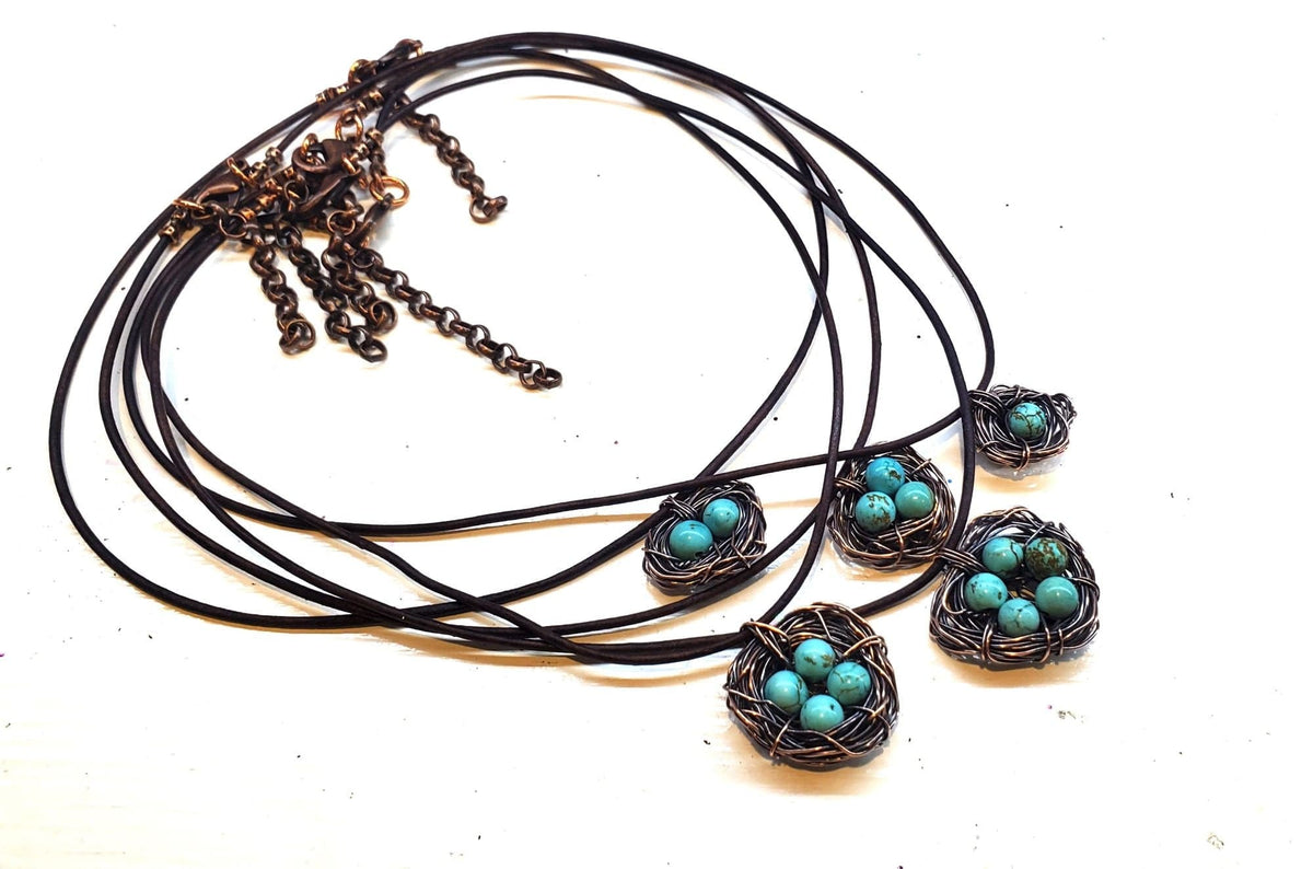 Alexa Martha Designs Necklace Copper Robin Nest Necklace with Up To 5 Beads