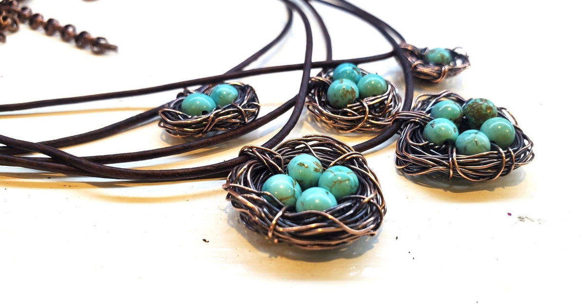 Alexa Martha Designs Necklace Copper Robin Nest Necklace with Up To 5 Beads