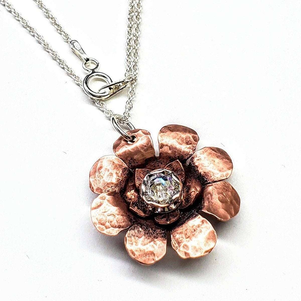 Alexa Martha Designs Necklace Crystal Copper Crystal Flower Blossom Spinner Necklace