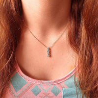 Alexa Martha Designs Necklace Default Title / Blue Alexa Martha Designs Tiny Super Sparkly Vertical Crystal Bar Necklace