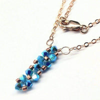 Alexa Martha Designs Necklace Default Title / Blue Alexa Martha Designs Tiny Super Sparkly Vertical Crystal Bar Necklace