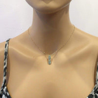 Alexa Martha Designs Necklace Default Title / Blue Alexa Martha Designs Tiny Super Sparkly Vertical Crystal Bar Necklace