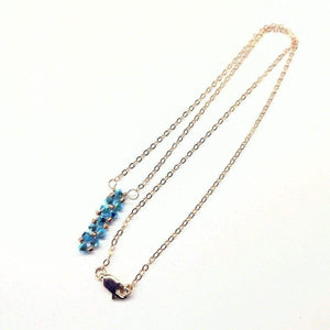 Alexa Martha Designs Necklace Default Title / Blue Alexa Martha Designs Tiny Super Sparkly Vertical Crystal Bar Necklace