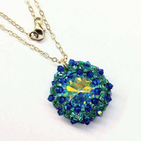 Alexa Martha Designs Necklace Default Title / Blue/Green Alexa Martha Designs Blue Green Beaded Super Sparkly Rivoli Crystal Necklace