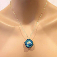 Alexa Martha Designs Necklace Default Title / Blue/Green Alexa Martha Designs Blue Green Beaded Super Sparkly Rivoli Crystal Necklace