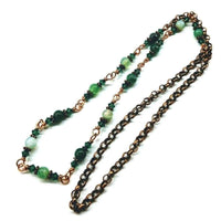 Alexa Martha Designs Necklace Default Title / Color Alexa Martha Designs 24 Inches Emerald Agate Striped Gemstone Wire Wrapped Necklace