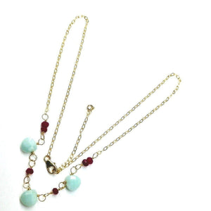 Alexa Martha Designs Necklace Default Title / Color Alexa Martha Designs Dainty Gold Chain Mint and Hot Pink Gemstone Necklace