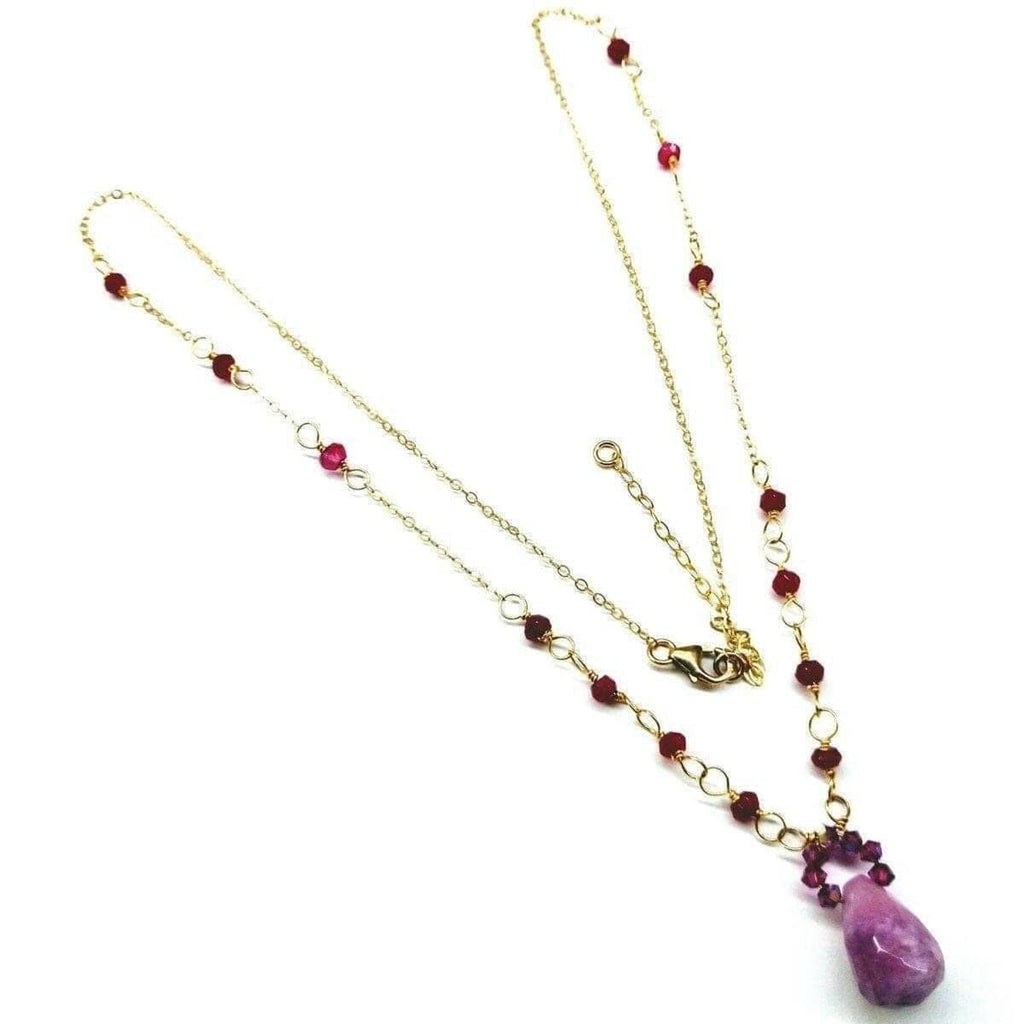 Alexa Martha Designs Necklace Default Title / Color Alexa Martha Designs Lavender Jade Drop Gemstone Wire Wrapped 14KT Gold Filled Necklace