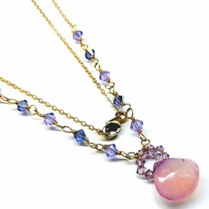 Alexa Martha Designs Necklace Default Title / Color Alexa Martha Designs Purple Chalcedony Drop 14 KT Gold Filled Necklace