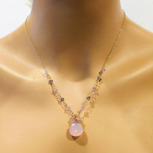 Alexa Martha Designs Necklace Default Title / Color Alexa Martha Designs Purple Chalcedony Drop 14 KT Gold Filled Necklace