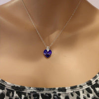 Alexa Martha Designs Necklace Default Title / Color Alexa Martha Designs Purple Crystal Heart Silver Leaf Necklace