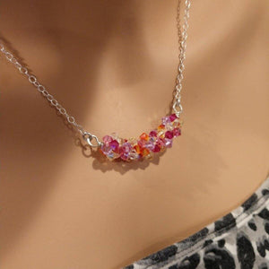 Alexa Martha Designs Necklace Default Title / Color Alexa Martha Designs Silver Multi Color Spring Blossom Crystal Necklace