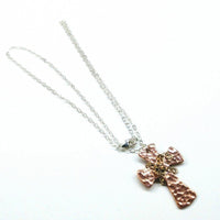 Alexa Martha Designs Necklace Default Title / Copper Alexa Martha Designs Chained Hammered Copper Cross Necklace For Him Or Her