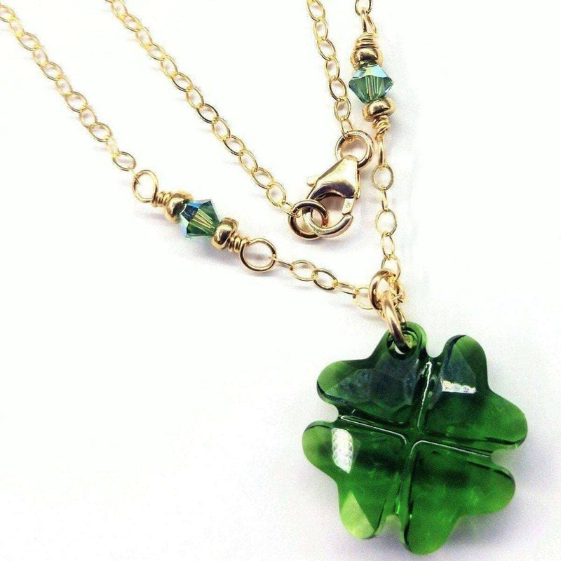 Alexa Martha Designs Necklace Default Title / Dark Green Alexa Martha Designs Dark Green Sparkly Swarovski Crystal Lucky Clover Necklace