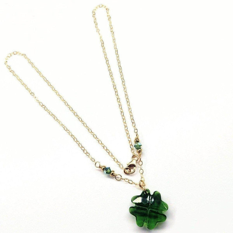 Alexa Martha Designs Necklace Default Title / Dark Green Alexa Martha Designs Dark Green Sparkly Swarovski Crystal Lucky Clover Necklace