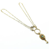 Alexa Martha Designs Necklace Default Title / Green Alexa Martha Designs 14 KT Gold Filled Filigree Green Crystal Open Circle Necklace