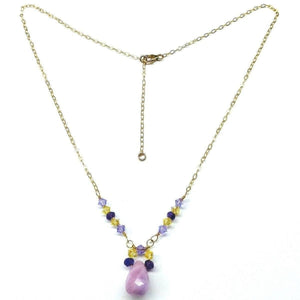 Alexa Martha Designs Necklace Default Title / Lavender Alexa Martha Designs Lavender Candy Jade Drop Gold Wire Wrapped Necklace