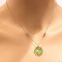 Alexa Martha Designs Necklace Default Title / Light Green Alexa Martha Designs Light Green Sparkly Swarovski Crystal Clover Necklace