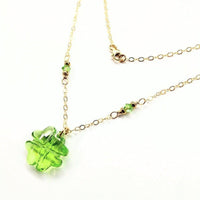 Alexa Martha Designs Necklace Default Title / Light Green Alexa Martha Designs Light Green Sparkly Swarovski Crystal Clover Necklace