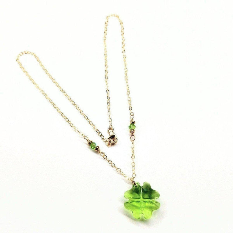 Alexa Martha Designs Necklace Default Title / Light Green Alexa Martha Designs Light Green Sparkly Swarovski Crystal Clover Necklace