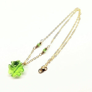 Alexa Martha Designs Necklace Default Title / Light Green Alexa Martha Designs Light Green Sparkly Swarovski Crystal Clover Necklace