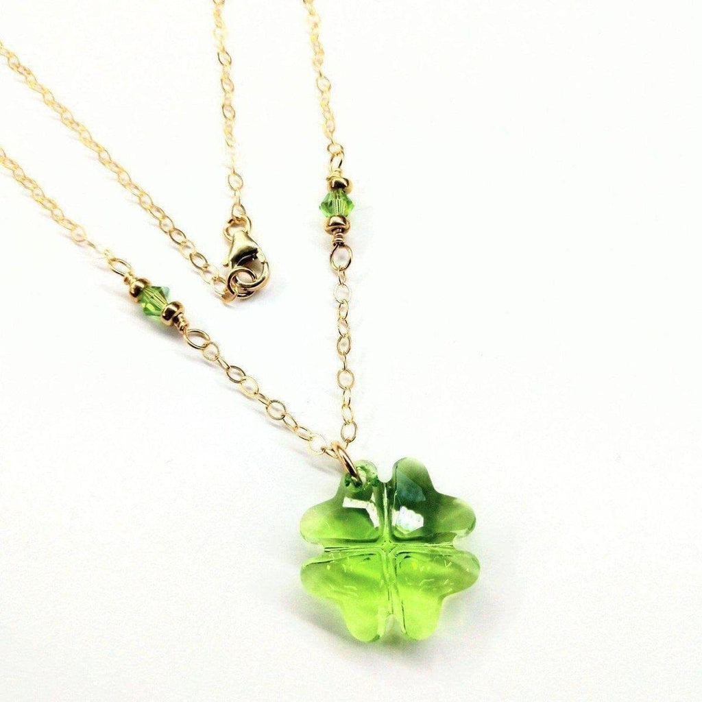 Alexa Martha Designs Necklace Default Title / Light Green Alexa Martha Designs Light Green Sparkly Swarovski Crystal Clover Necklace