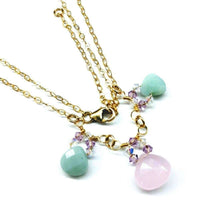 Alexa Martha Designs Necklace Default Title / Light Pink/Mint Alexa Martha Designs Light Pink and Mint Chalcedony 14 Kt Gold Filled Necklace