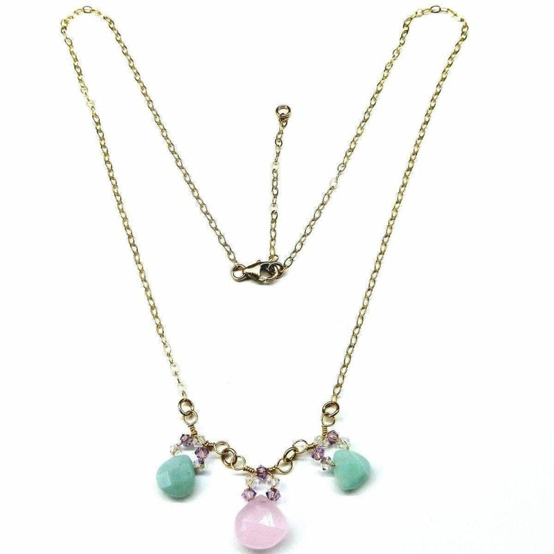 Alexa Martha Designs Necklace Default Title / Light Pink/Mint Alexa Martha Designs Light Pink and Mint Chalcedony 14 Kt Gold Filled Necklace