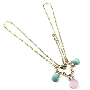 Alexa Martha Designs Necklace Default Title / Light Pink/Mint Alexa Martha Designs Light Pink and Mint Chalcedony 14 Kt Gold Filled Necklace