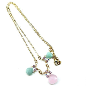 Alexa Martha Designs Necklace Default Title / Light Pink/Mint Alexa Martha Designs Light Pink and Mint Chalcedony 14 Kt Gold Filled Necklace