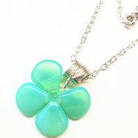 Alexa Martha Designs Necklace Default Title / Mint Green Alexa Martha Designs Mint Green Beaded Sterling Silver Clover Necklace