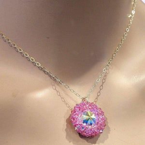 Alexa Martha Designs Necklace Default Title / Multi Alexa Martha Designs Pink Beaded Super Sparkly Rivoli Crystal Necklace