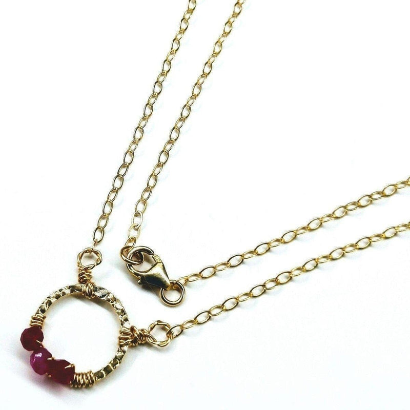 Alexa Martha Designs Necklace Default Title / Pink Alexa Martha Designs Gold Filled Pink Chalcedony Open Circle Necklace