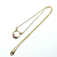 Alexa Martha Designs Necklace Default Title / Pink Alexa Martha Designs Gold Filled Pink Chalcedony Open Circle Necklace