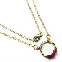 Alexa Martha Designs Necklace Default Title / Pink Alexa Martha Designs Gold Filled Pink Chalcedony Open Circle Necklace