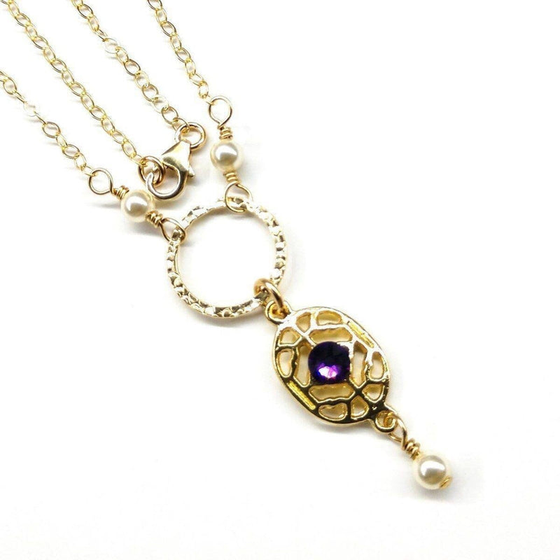 Alexa Martha Designs Necklace Default Title / Purple Alexa Martha Designs Gold Filled Purple Crystal Circle Necklace