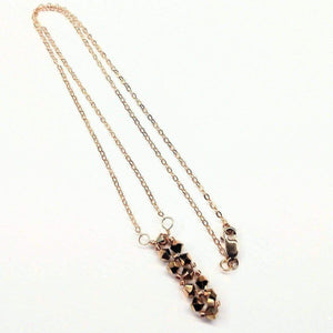 Alexa Martha Designs Necklace Default Title / Rose Gold Alexa Martha Designs Super Sparkly Vertical Beaded Rose Gold Crystal Bar Necklace