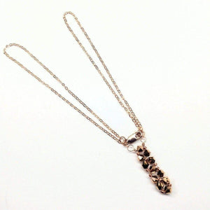 Alexa Martha Designs Necklace Default Title / Rose Gold Alexa Martha Designs Super Sparkly Vertical Beaded Rose Gold Crystal Bar Necklace