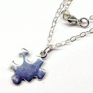 Alexa Martha Designs Necklace Default Title / Silver Alexa Martha Designs Sterling Silver Autism Awareness Puzzle Piece Chain Necklace