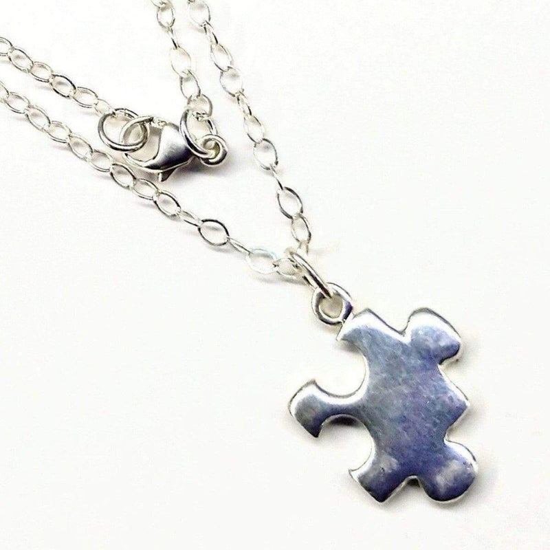 Alexa Martha Designs Necklace Default Title / Silver Alexa Martha Designs Sterling Silver Autism Awareness Puzzle Piece Chain Necklace