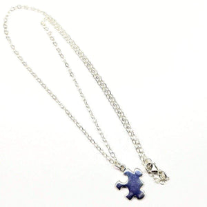 Alexa Martha Designs Necklace Default Title / Silver Alexa Martha Designs Sterling Silver Autism Awareness Puzzle Piece Chain Necklace