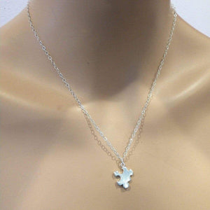 Alexa Martha Designs Necklace Default Title / Silver Alexa Martha Designs Sterling Silver Autism Awareness Puzzle Piece Chain Necklace