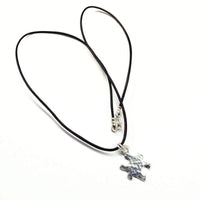 Alexa Martha Designs Necklace Default Title / Silver Alexa Martha Designs Sterling Silver Autism Awareness Puzzle Piece Leather Necklace