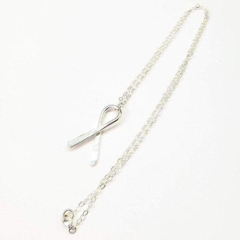 Alexa Martha Designs Necklace Default Title / Silver Alexa Martha Designs Sterling Silver Awareness Ribbon Necklace