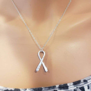 Alexa Martha Designs Necklace Default Title / Silver Alexa Martha Designs Sterling Silver Awareness Ribbon Necklace