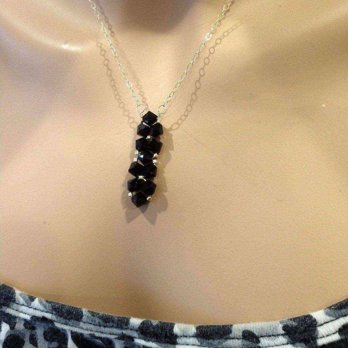 Alexa Martha Designs Necklace Gold Wire Bead-Woven Rock Candy Crystal Bar Necklace
