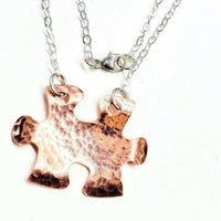 Alexa Martha Designs Necklace Handcrafted Autism Awareness Copper Puzzle Piece Necklace